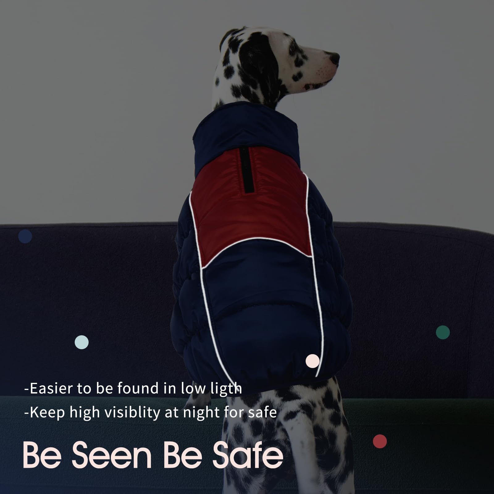 IECOii chaqueta para perro XXL tiras reflectantes para mayor visibilidad nocturna