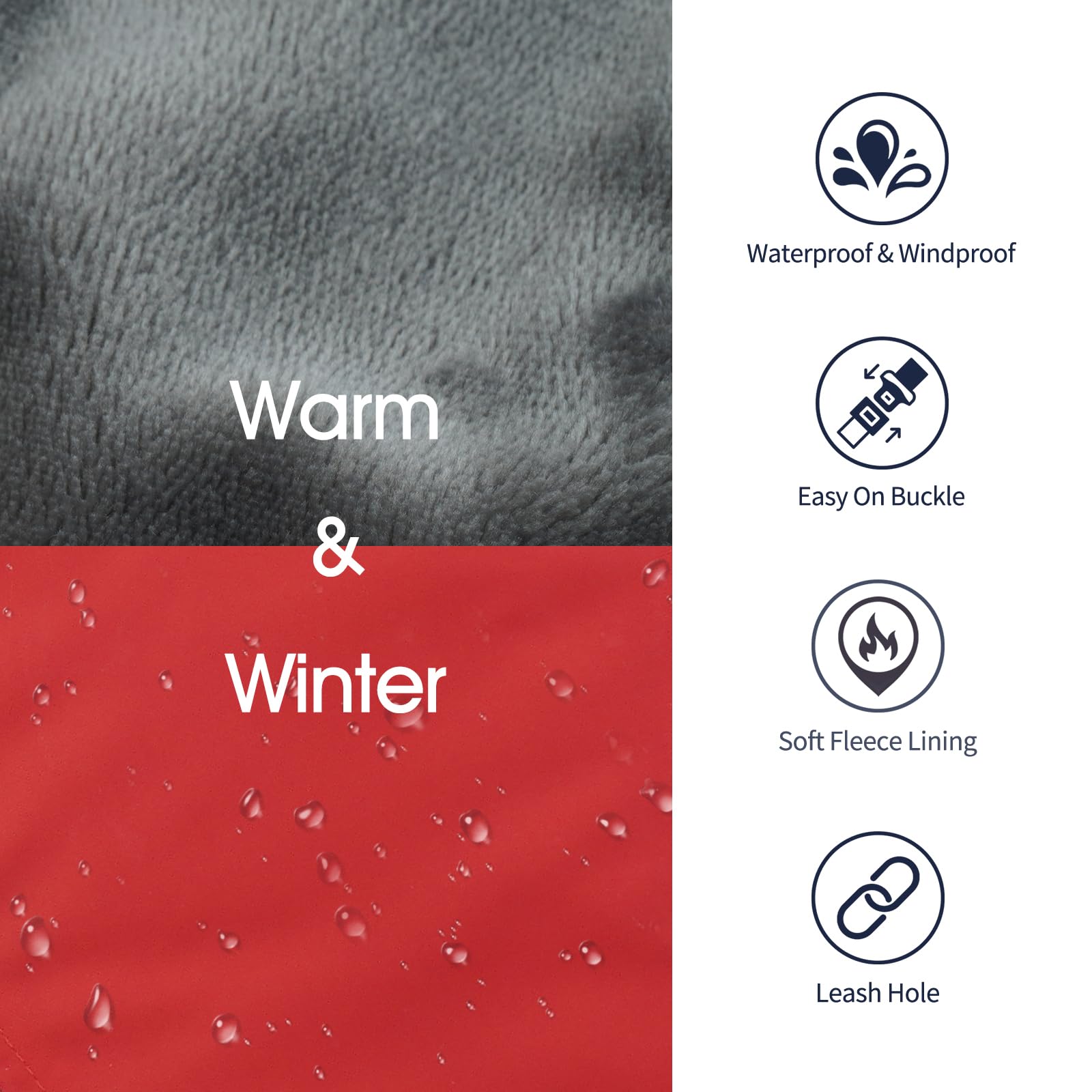 IECOii chaqueta para perro resistente al agua, mantiene seco durante caminatas moderadas.