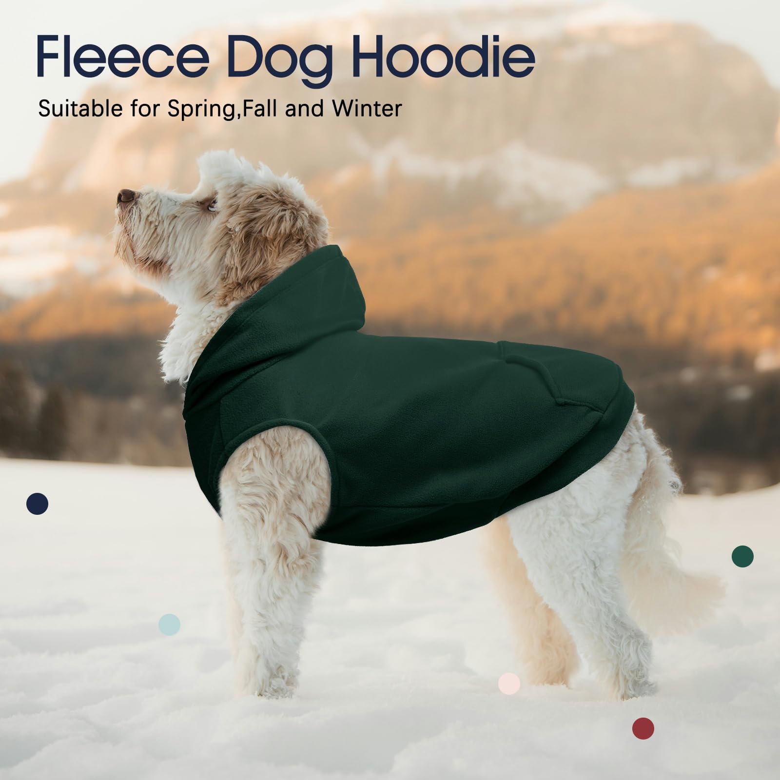 IECOii Dog Hoodie ajuste-mediano: talla adecuada para razas medianas.