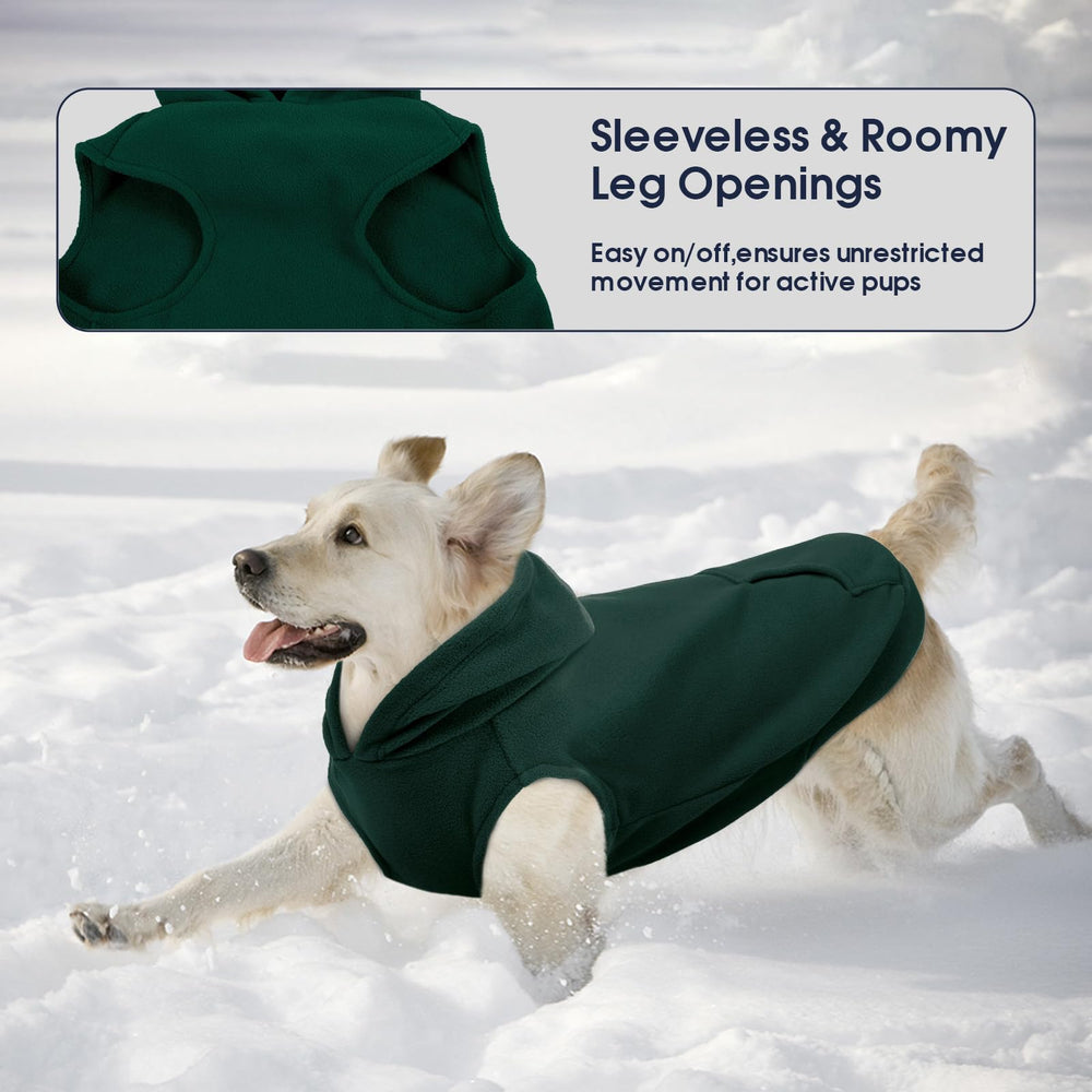 IECOii Dog Hoodie sin-mangas: fácil de colocar para perros activos.