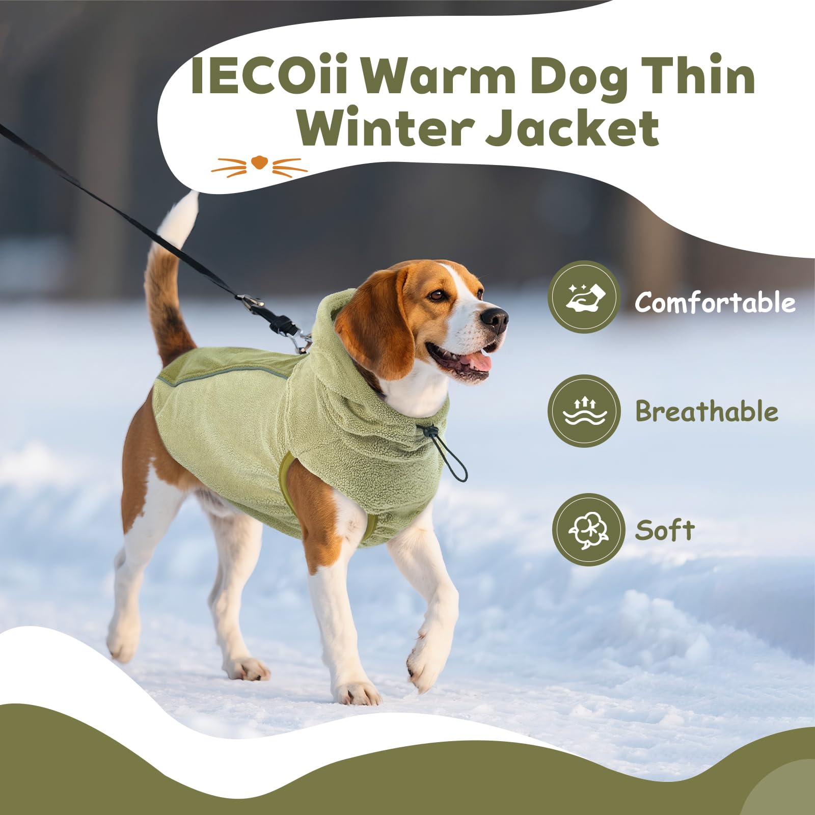 IECOii sudadera para gran-danés lavable a máquina para cuidado sencillo.