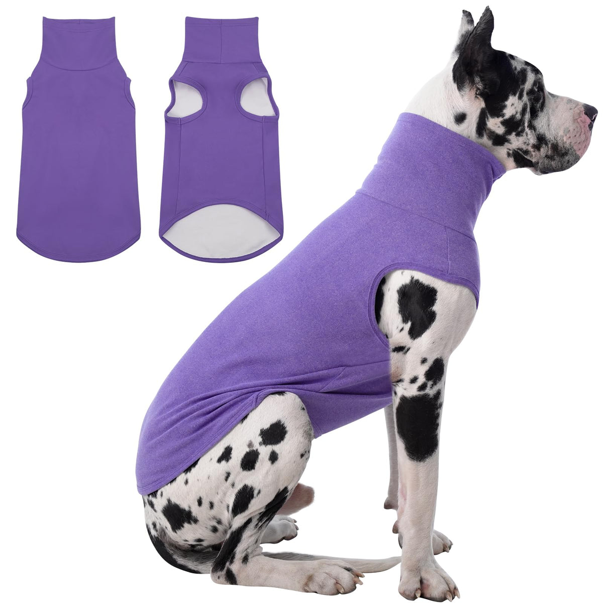 IECOii sudadera 4XL morada frente, mantiene al perro cálido durante paseos diarios.