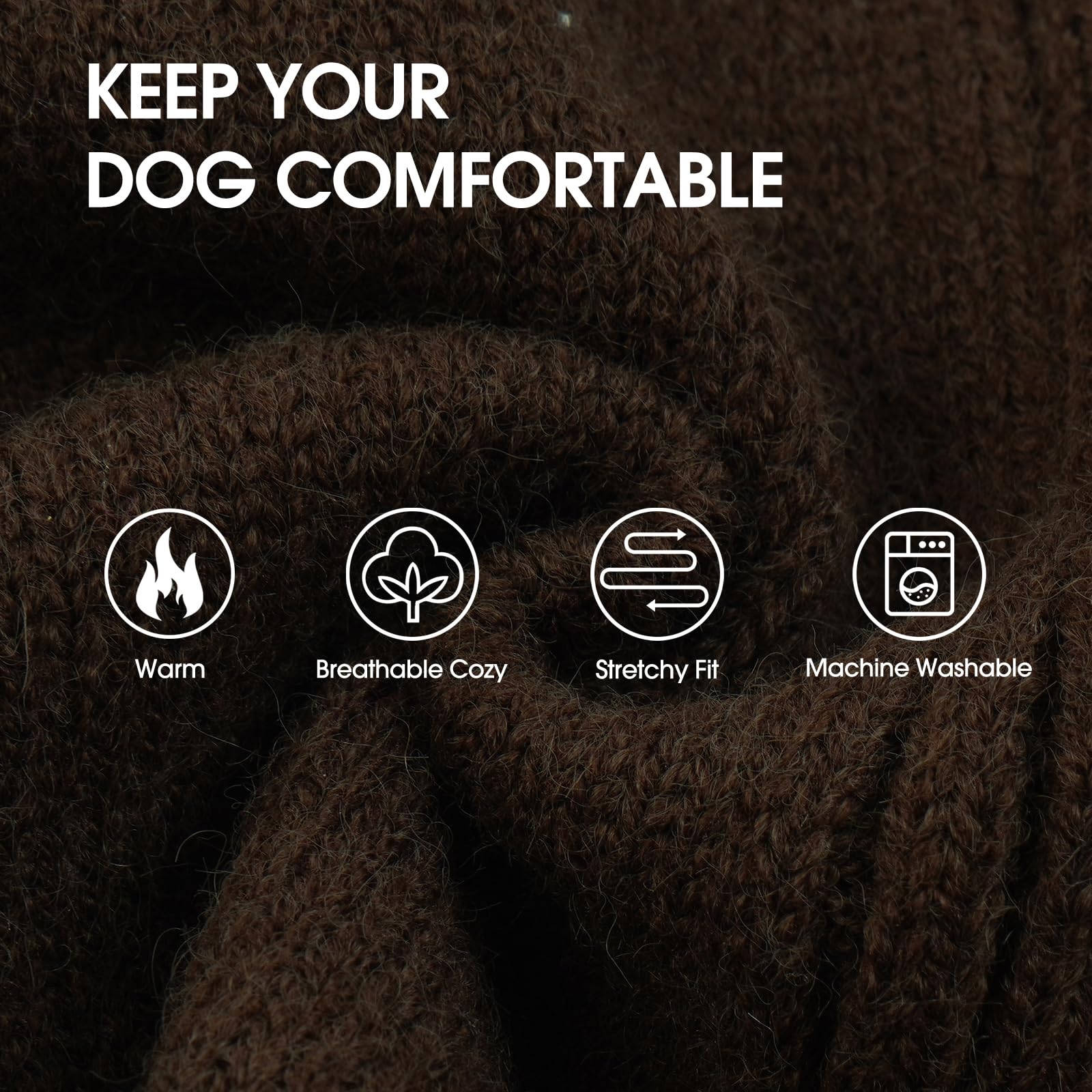IECOii sudadera extragrande para perros, enfoque en pecho, calor suave.