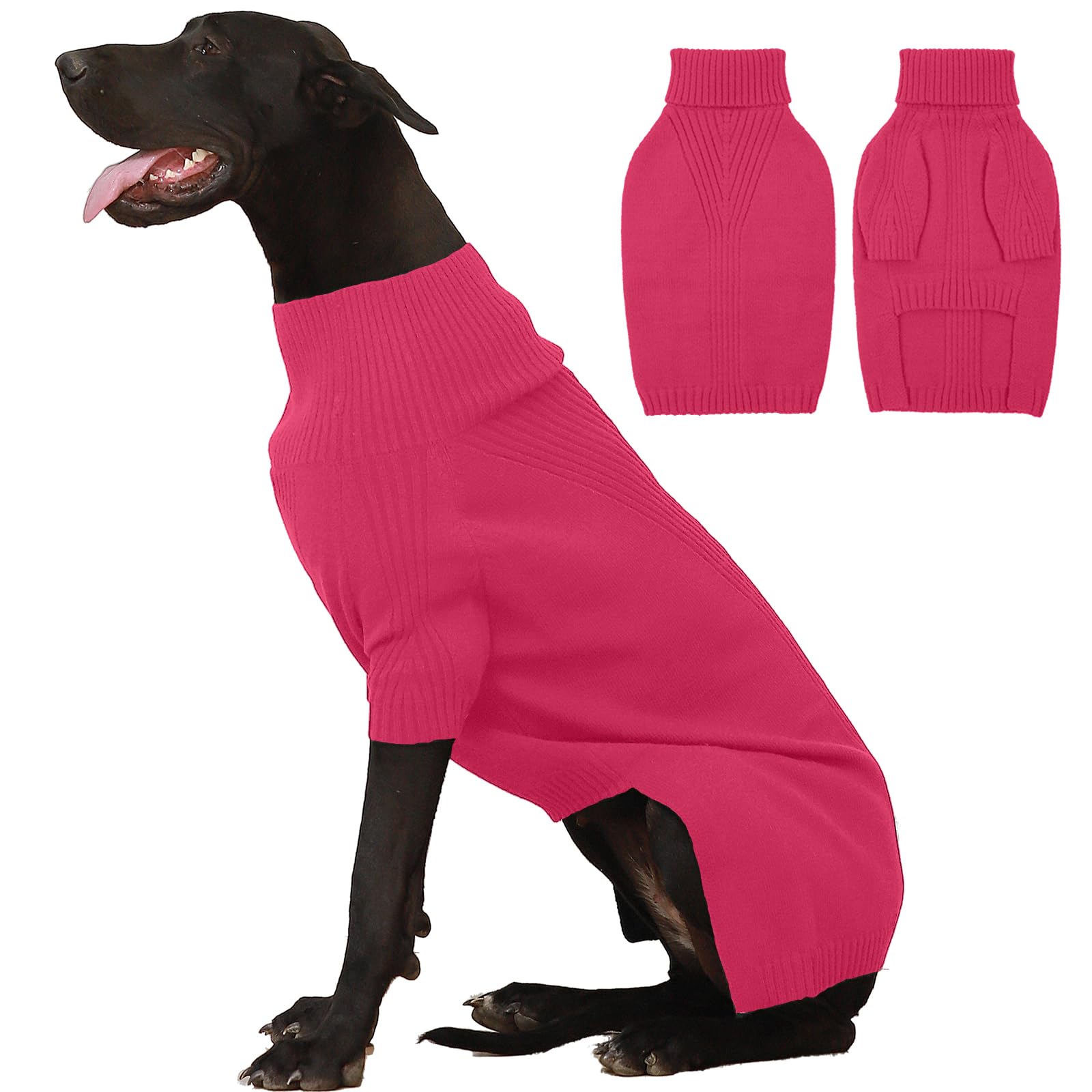 IECOii sudadera para perro grande 4XL, frontal en rosa, cálido y cómodo