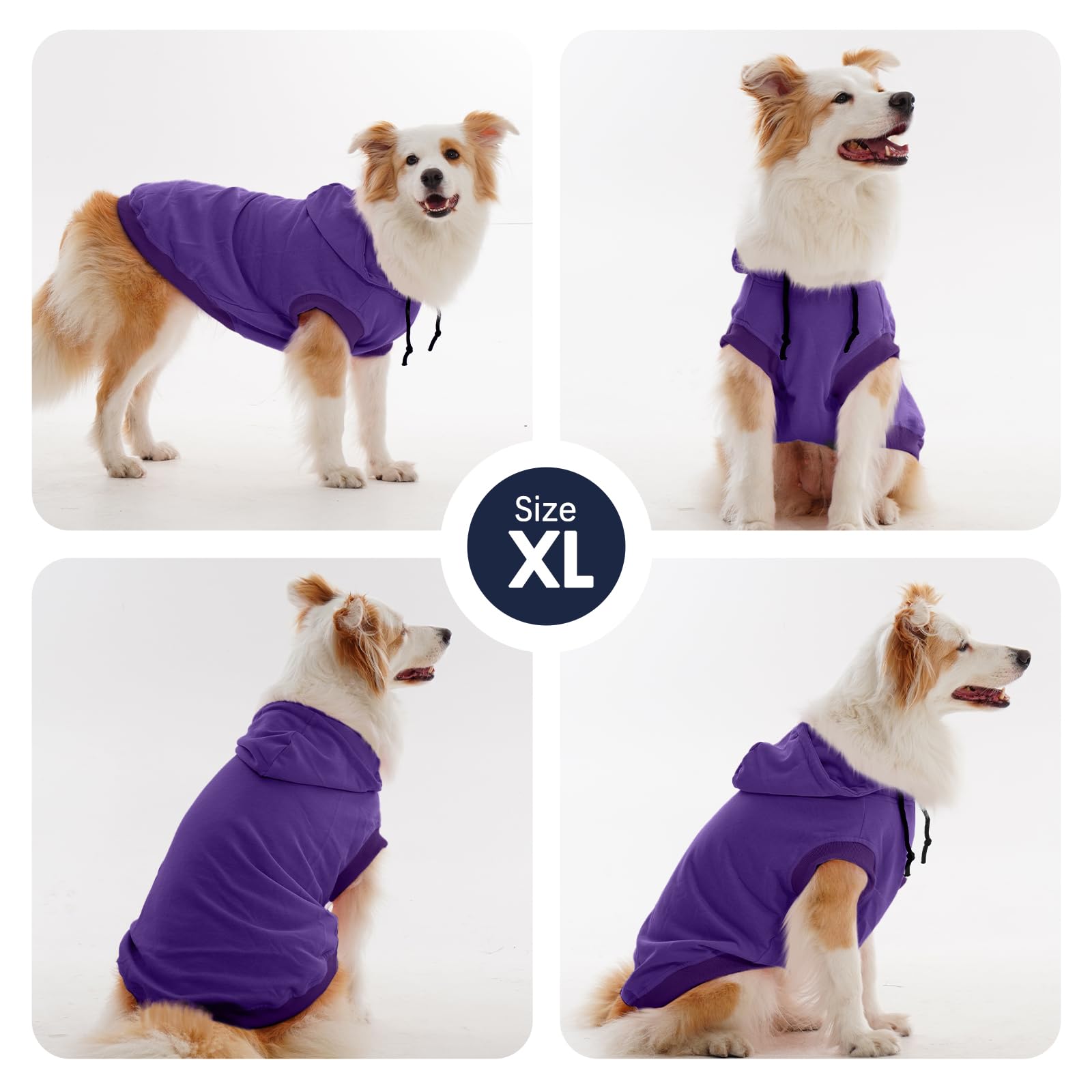 IECOii sudadera para perro grande XL, color morado para salidas con estilo
