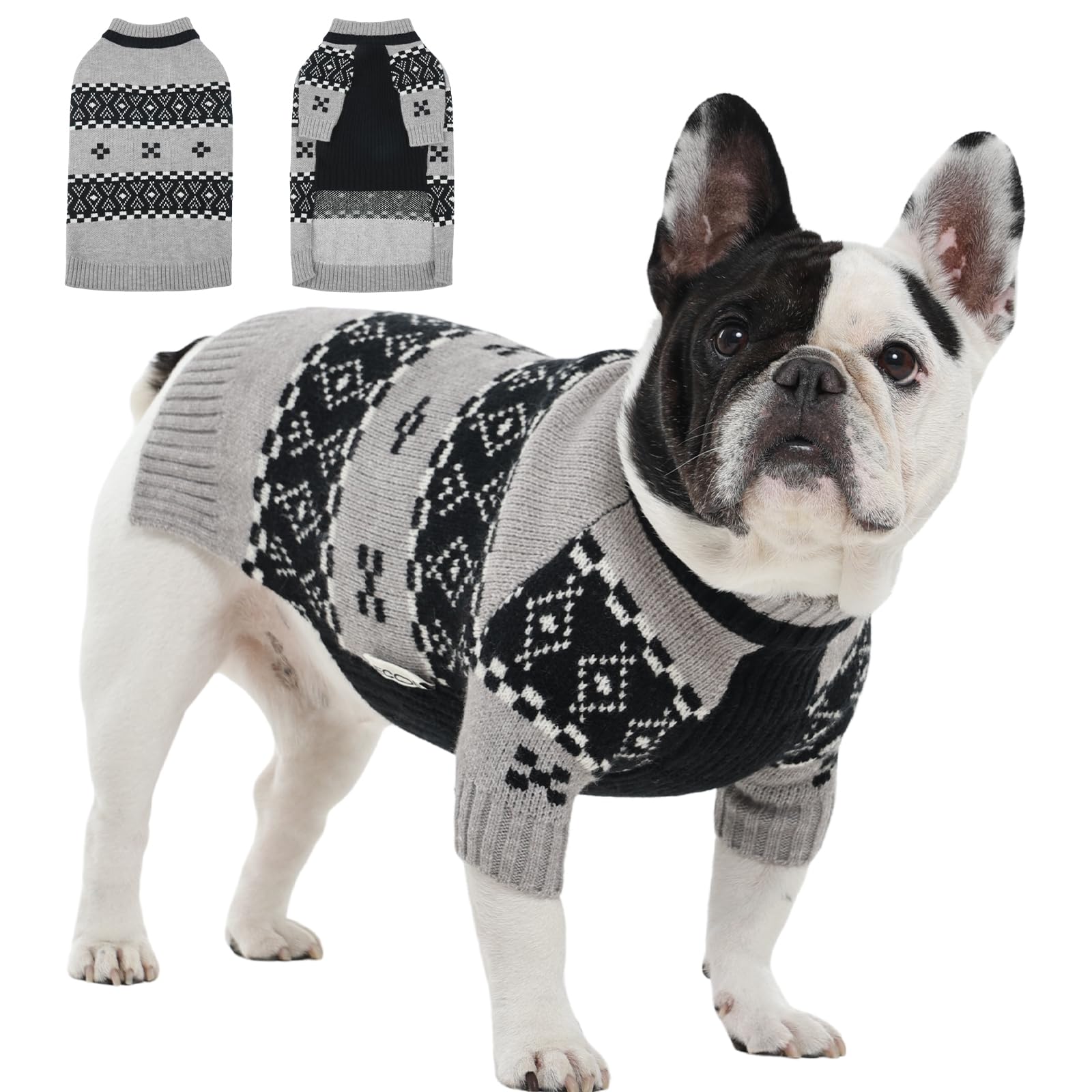 IECOii sudadera XL para perro grande, vista frontal, ideal para paseos invernales.
