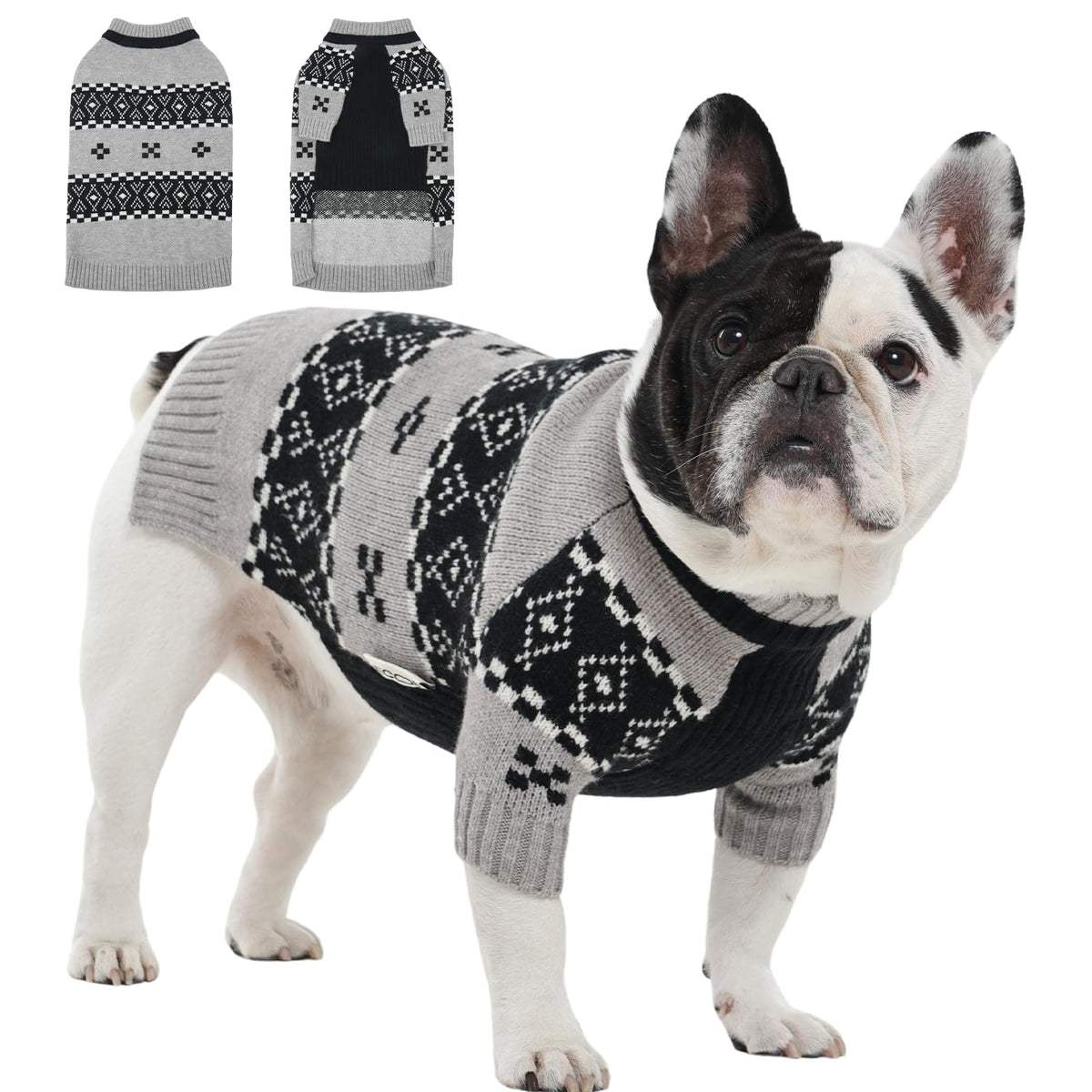 IECOii sudadera XL para perro grande, vista frontal, ideal para paseos invernales.