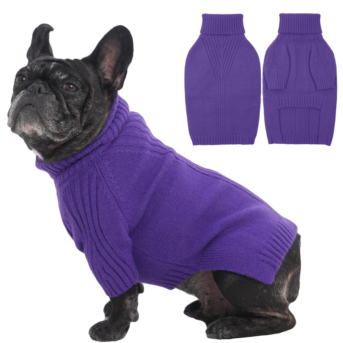 IECOii sudadera para perro mediano con cuello alto y manga, ideal para paseos fríos.