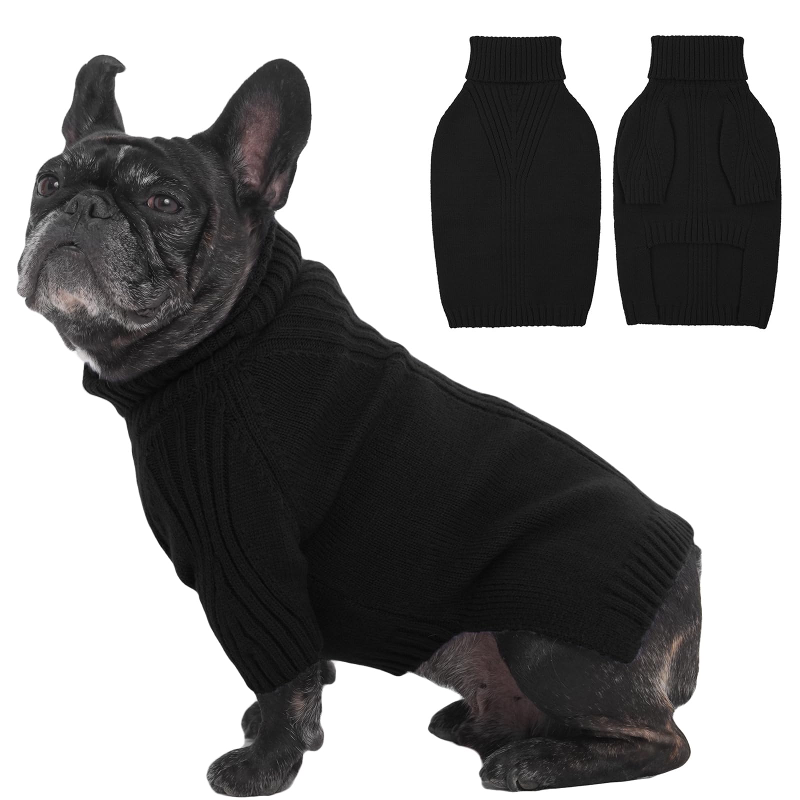 iecoii sudadera para perro mediano con cuello alto, cálida para días fríos