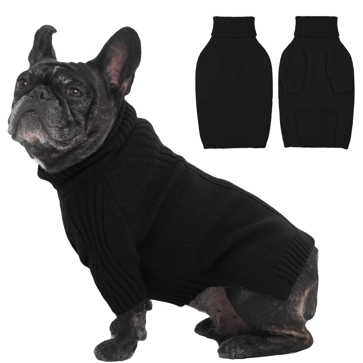 iecoii sudadera para perro mediano con cuello alto, cálida para días fríos