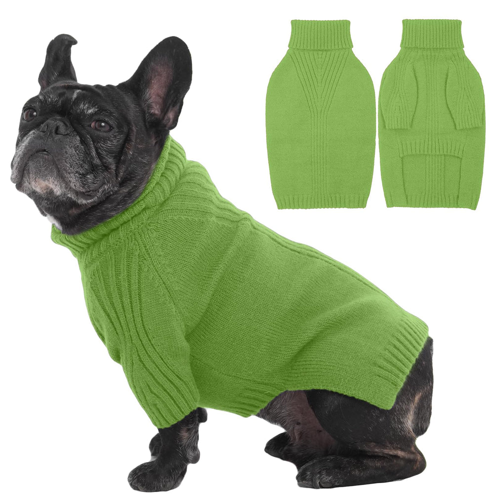 Sudadera IECOii para perro mediano frente en verde hierba, cálida y elegante