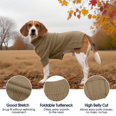IECOii sudadera para perro 4XL camel detalle cuello tortuga para calor extra.