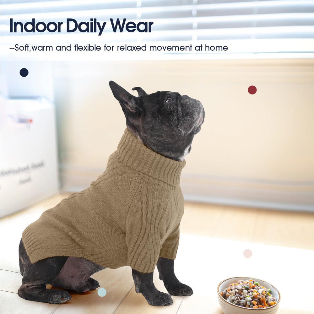 IECOii sudadera para perro 4XL camel textura knit elegante.