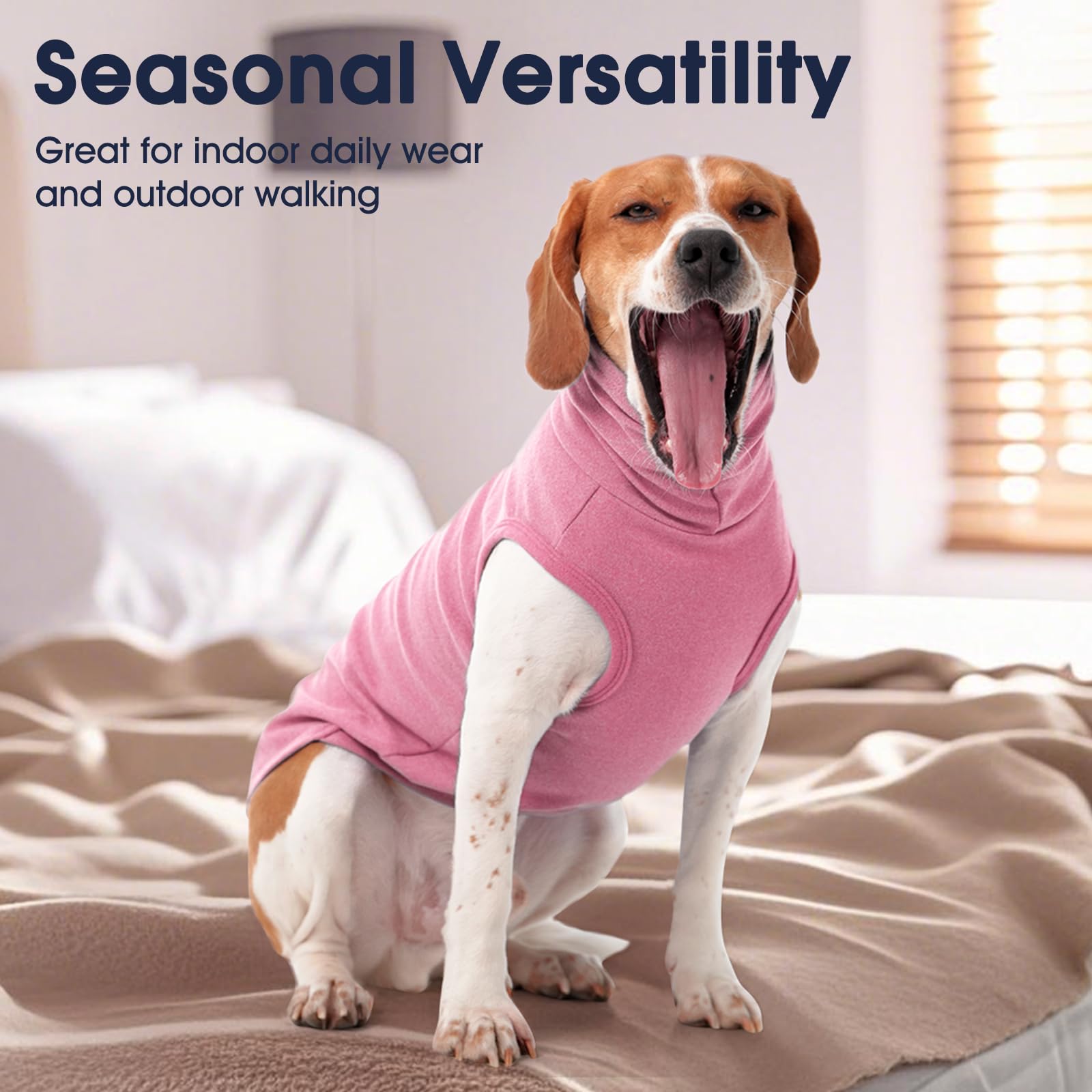 IECOii sudadera XXL rosa, diseño cómodo para perros grandes como pitbull.