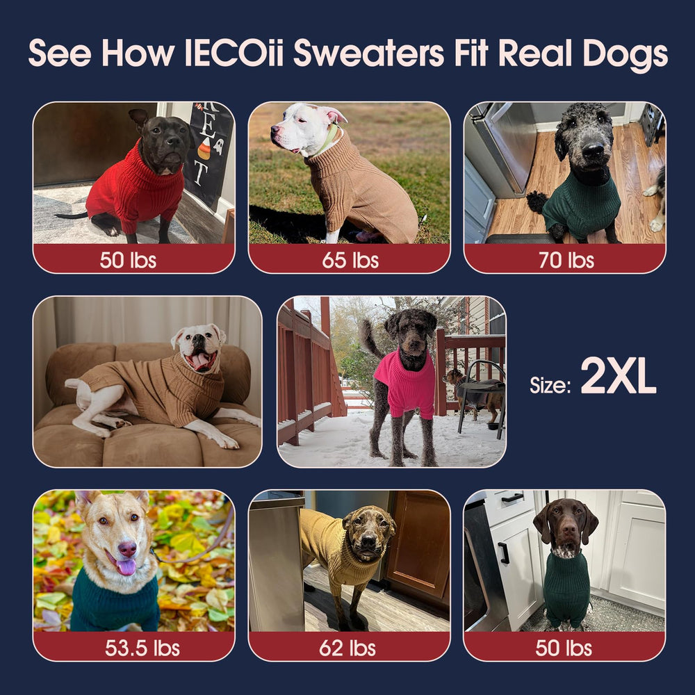 IECOii suéter XXL para perros grandes tejido térmico que conserva calor.