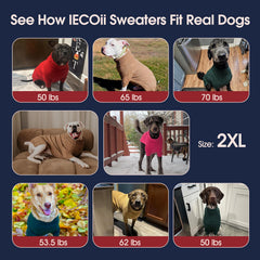 IECOii suéter XXL para perros grandes tejido térmico que conserva calor.