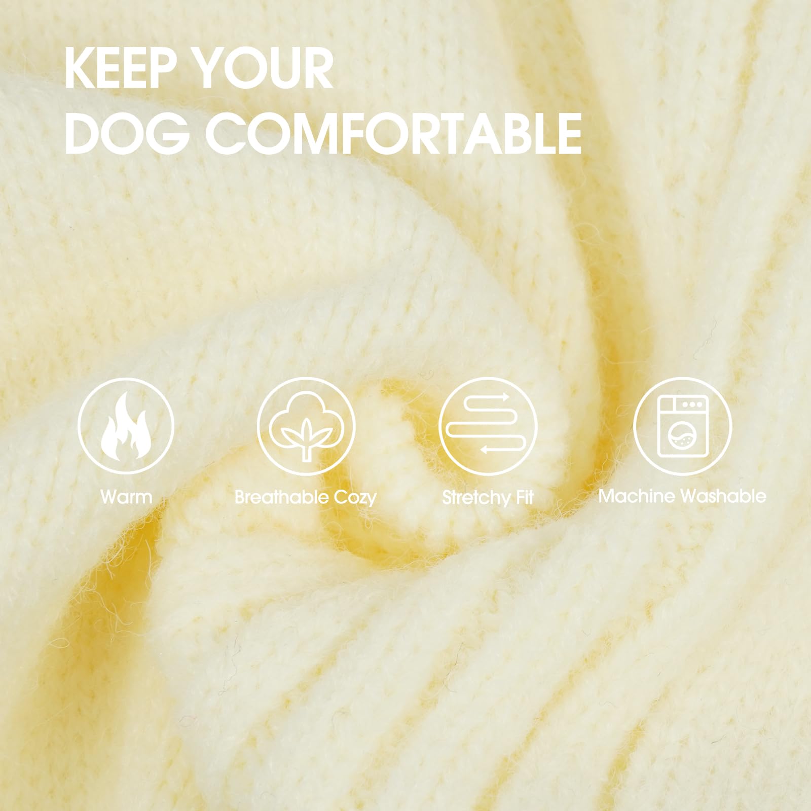 IECOii sudadera suave de acrílico para perros medianos, fácil de vestir en días fríos