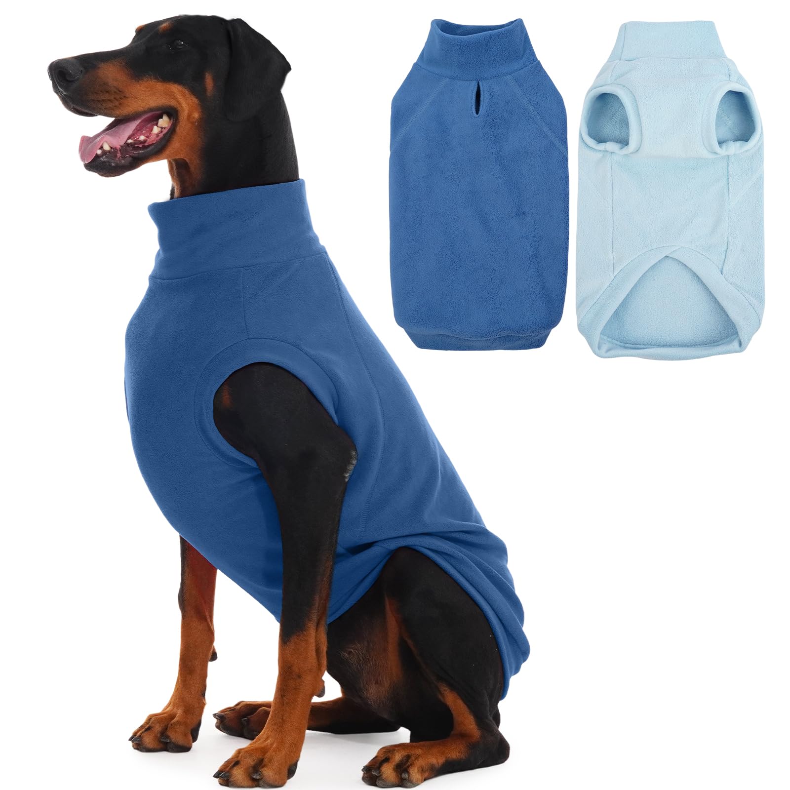 IECOii suéter doberman dos piezas azul oscuro, ideal para abrigar en paseos al exterior.