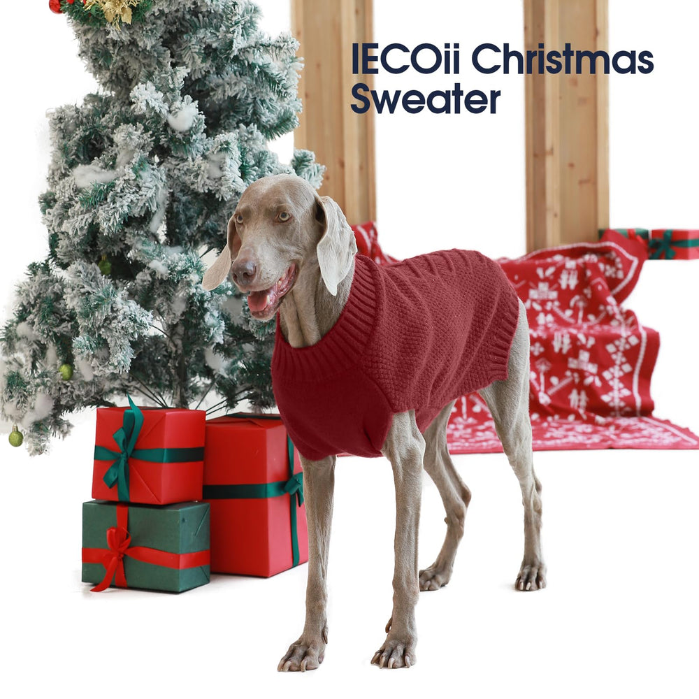 IECOii sueter extragrande, color rojo oscuro, ideal para salidas festivas.