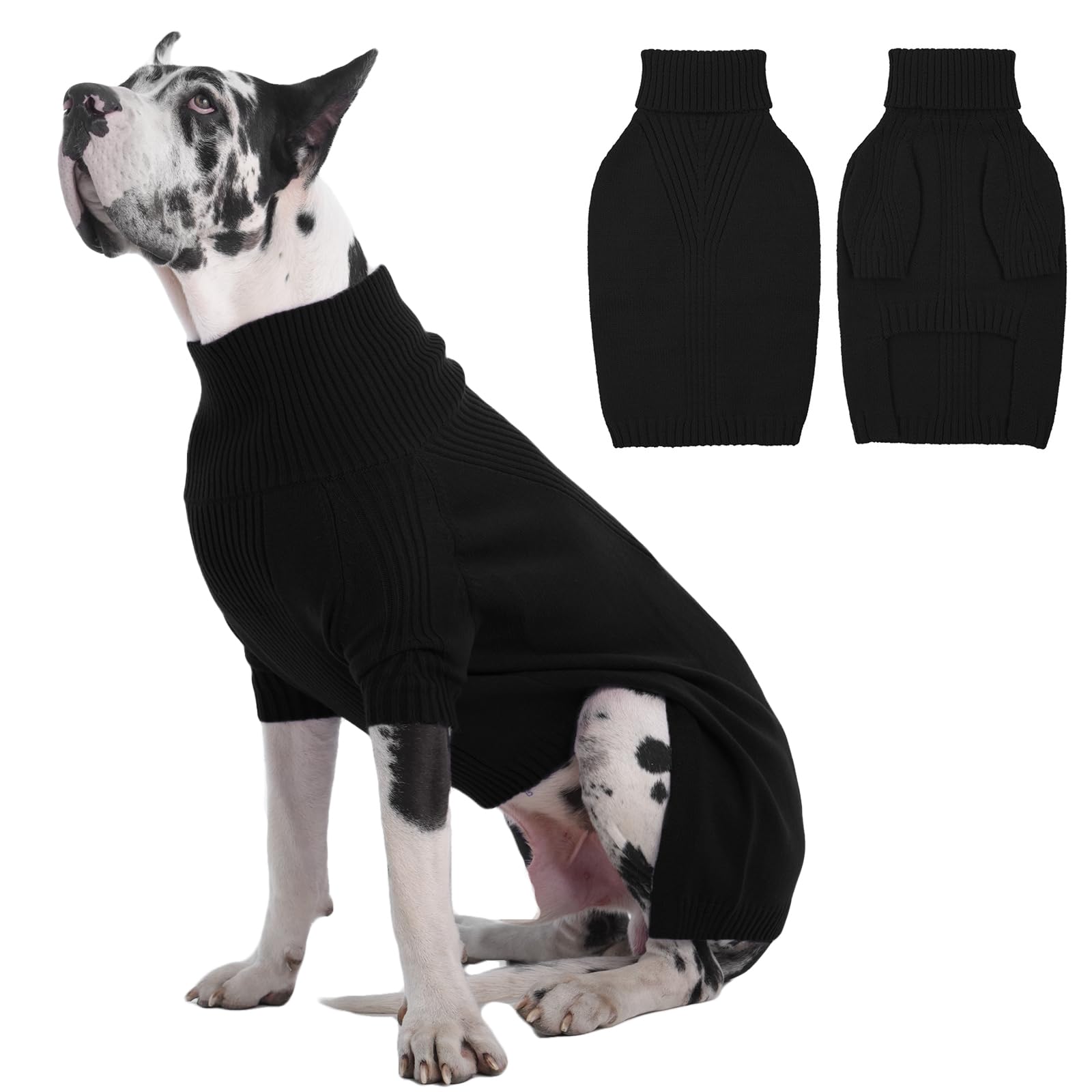 IECOii suéter para perros gigantes, cuello alto frontal, mantiene el cuello cálido en invierno.
