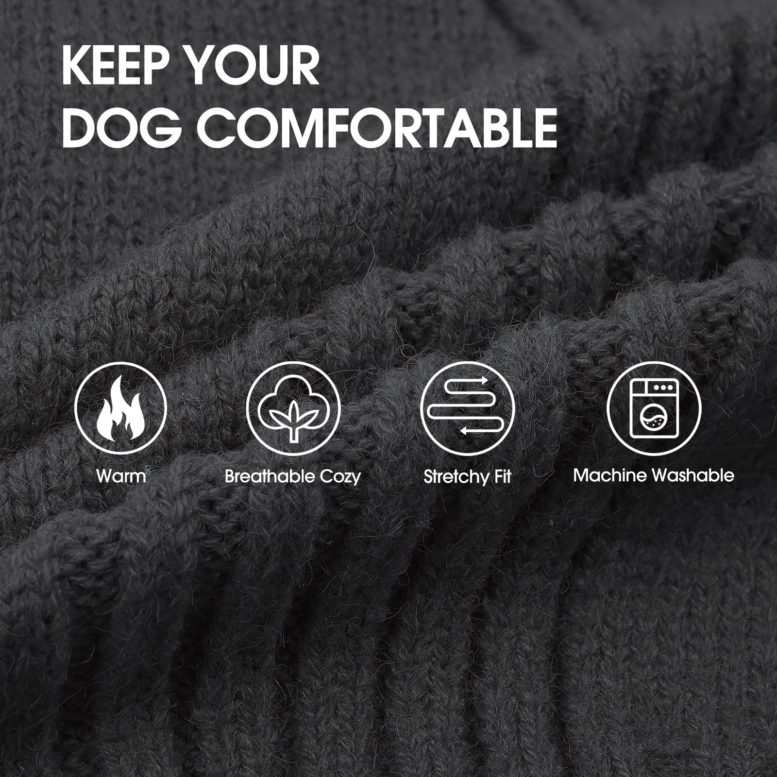 IECOii suéter para perro mediano, tejido acrílico suave, cómodo y fácil de lavar.