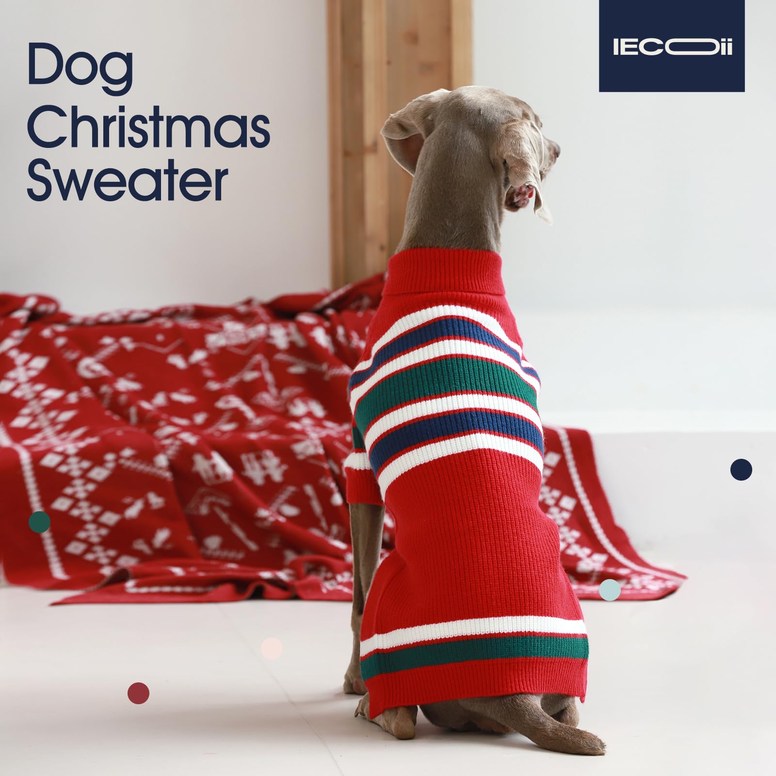 IECOii sueter perro xl rojo ambiente invernal: perfecto para días fríos y fiestas