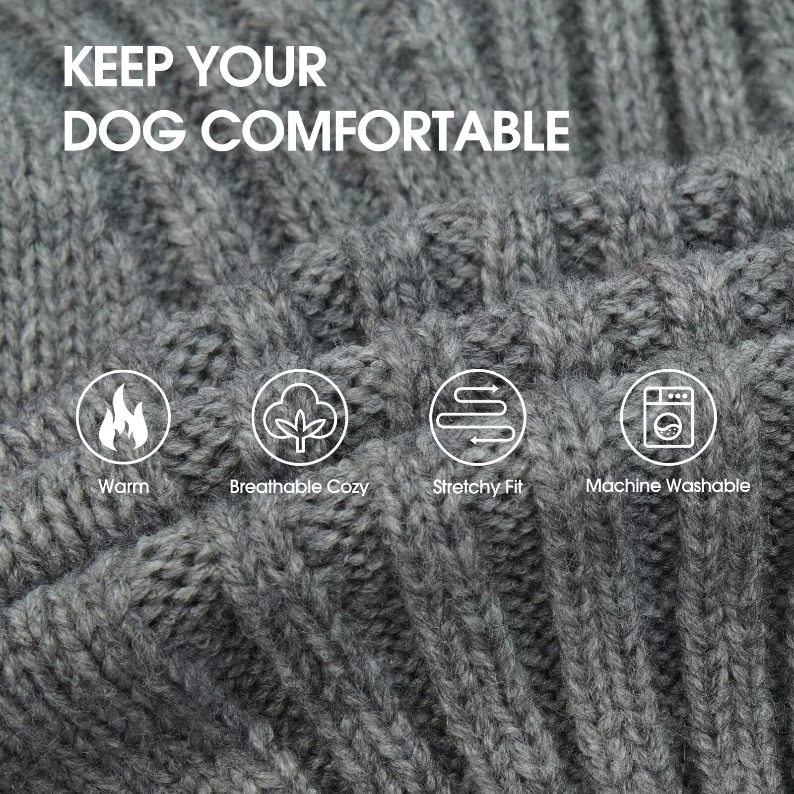 IECOii sueter tejido para perro medio con mangas para movilidad cómoda.