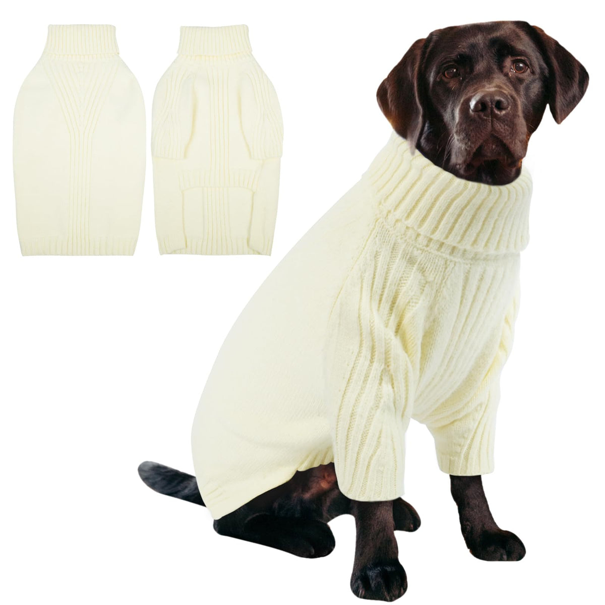 IECOii sueter-xl-perro-grande-frente: ajuste cómodo y cálido para salidas diarias