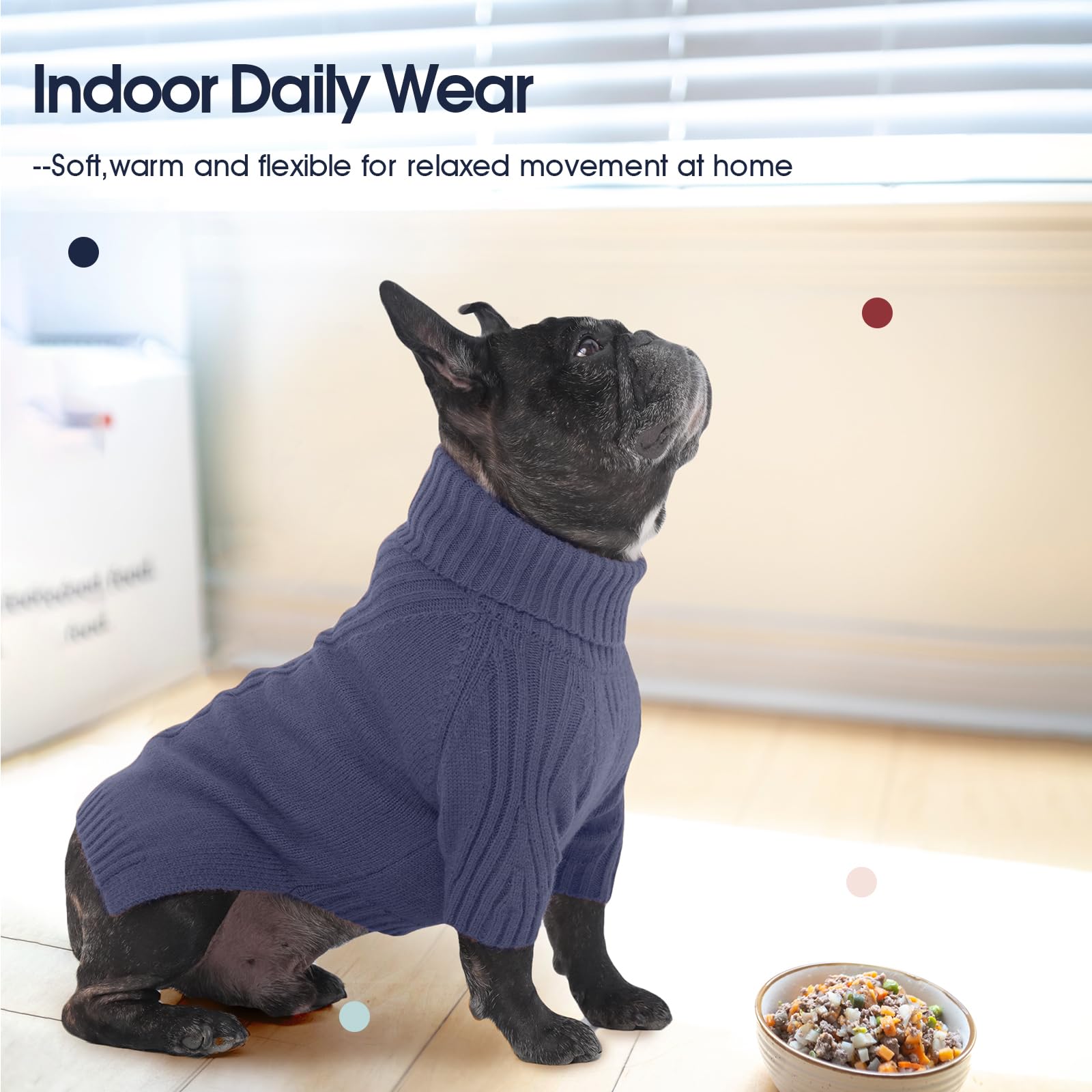 IECOii Dachshund Sweater para clima frío, ideal en interiores y exteriores.