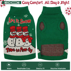 IECOii suéter navideño con hueco para correa, práctico para paseos en frío.