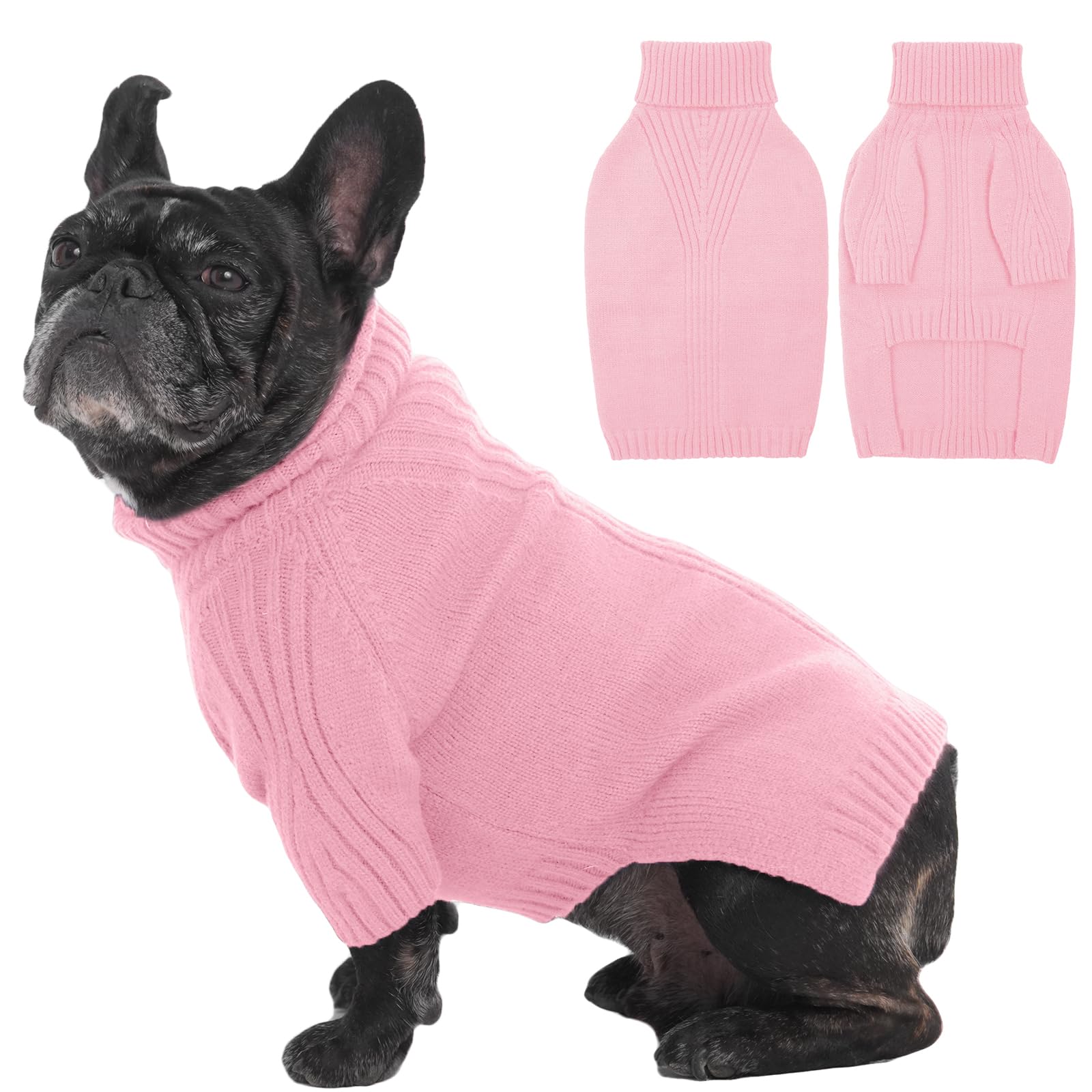 IECOii suéter para perro mediano con cuello alto y manga, abrigo cómodo para paseos