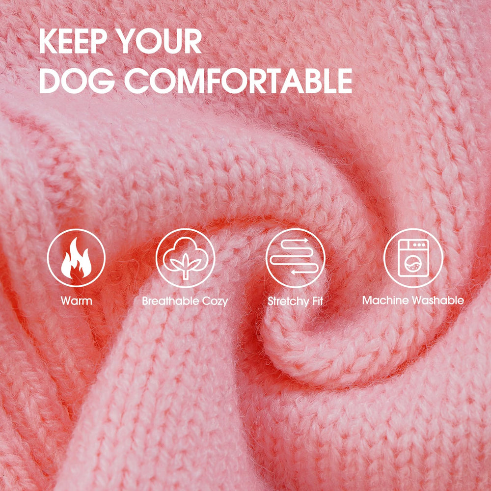 IECOii suéter rosa para perro mediano, tejido suave y cálido para inviernos
