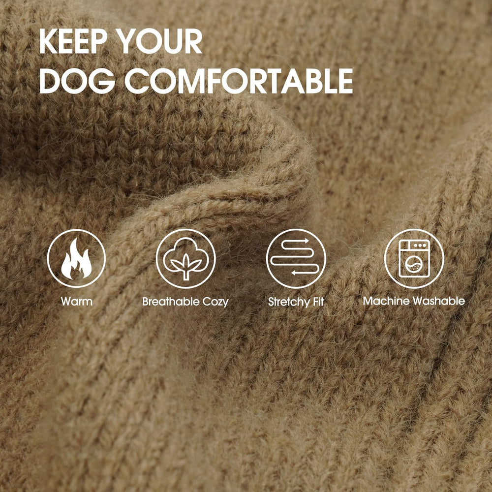 IECOii suéter con cuello alto para perro mediano, ideal para salidas frías.