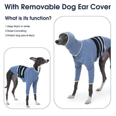 IECOii tejido elástico suave, suéter azul para perros, movimiento sin restricciones.