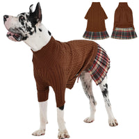IECOii vestido-sudadera para perra, enfoque frontal, ofrece calidez suave para grandes razas