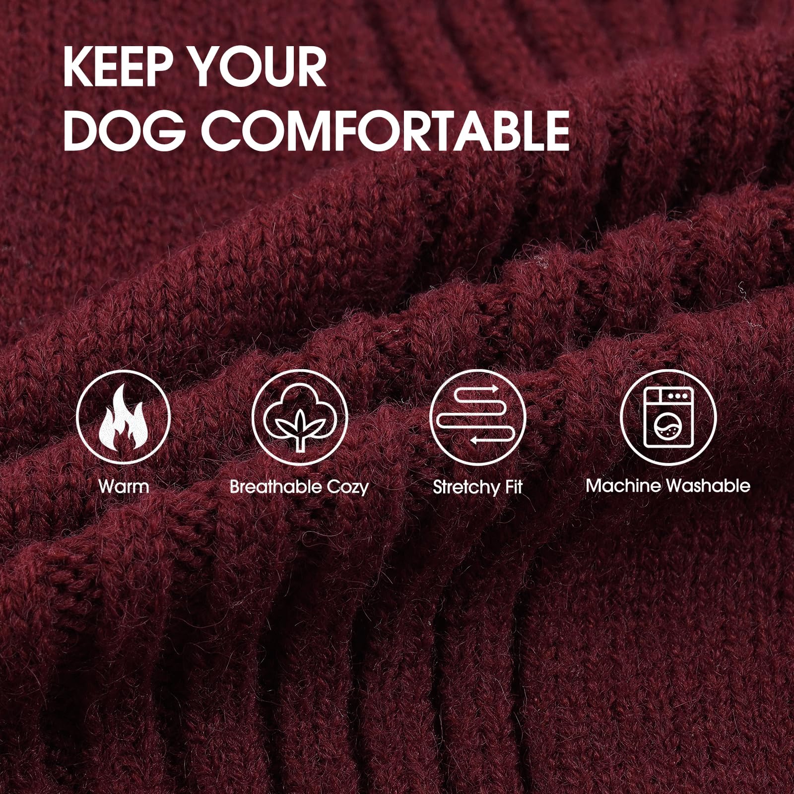 IECOii XL: suéter para perro, tejido acrílico cálido y cómodo para inviernos fríos.