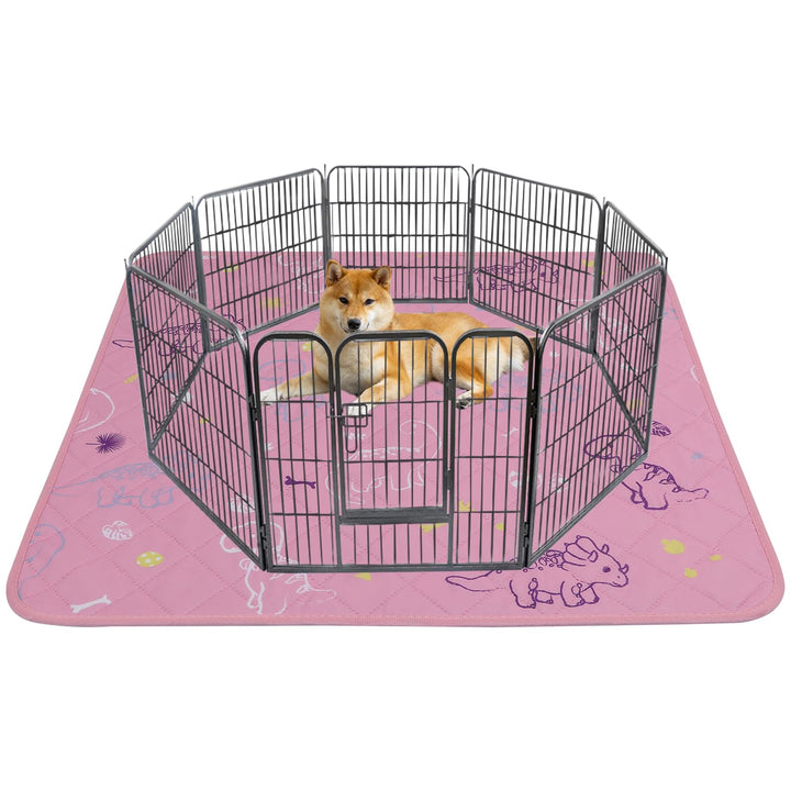 IEUUMLER alfombrilla lavable para perros, rosa dinosaurio, mantiene el suelo seco.