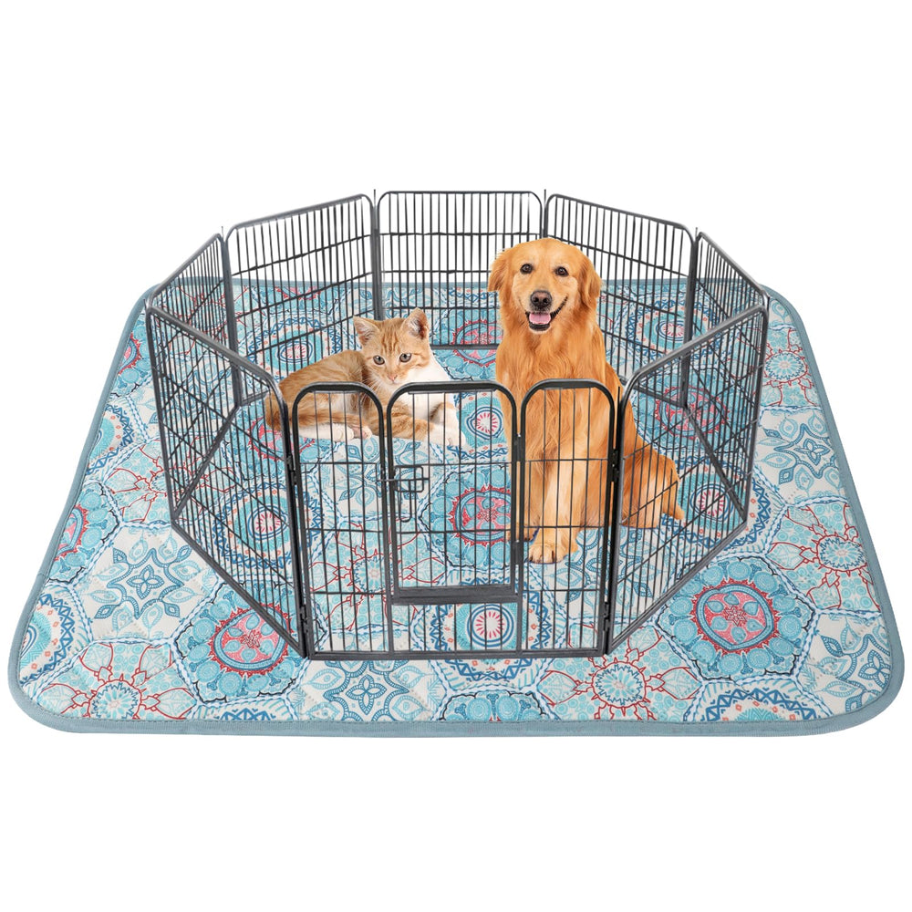 IEUUMLER almohadilla lavable 63x63 con medallón verde, superficie suave para cachorros