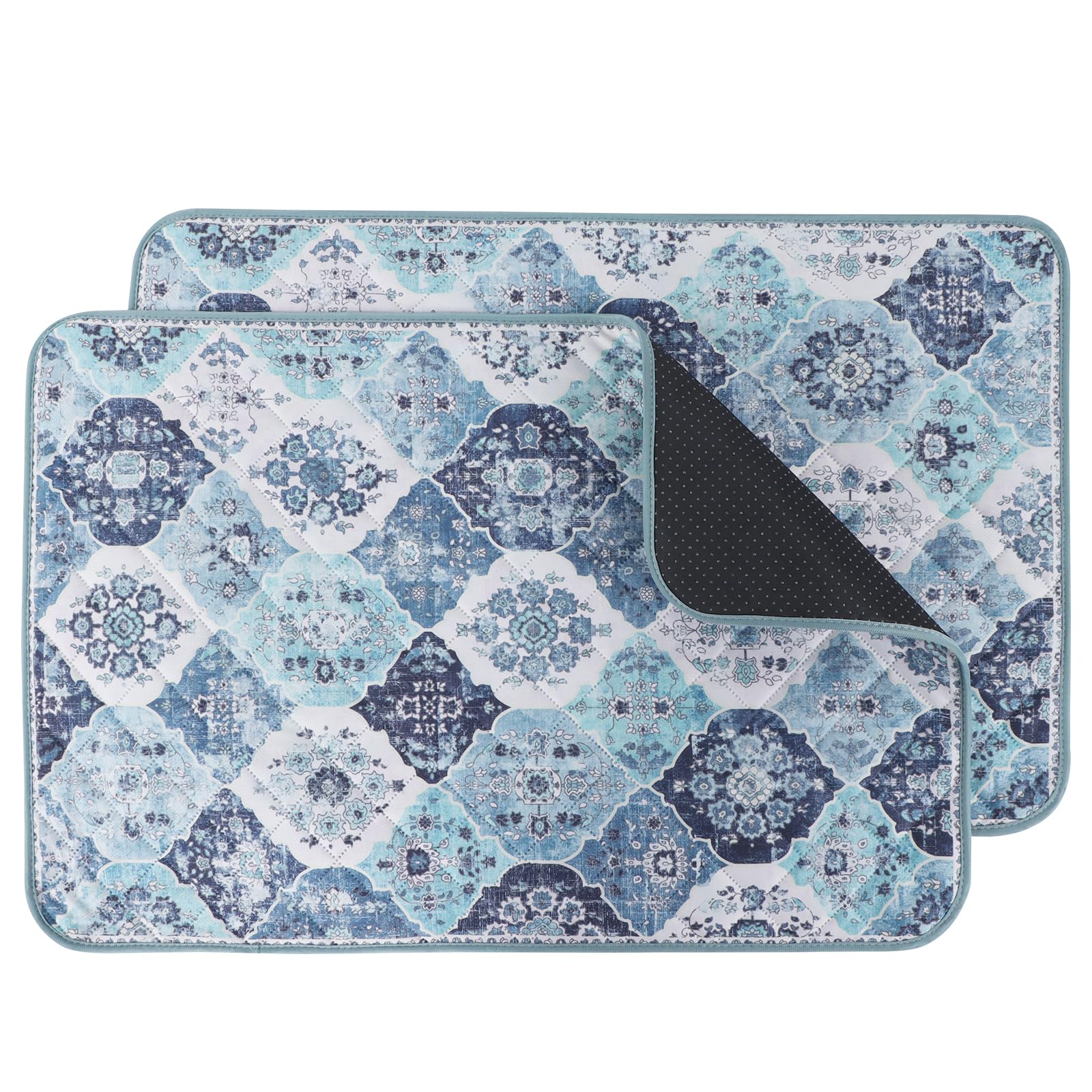 IEUUMLER almohadillas lavables para perros en azul, protección del suelo durante la noche.