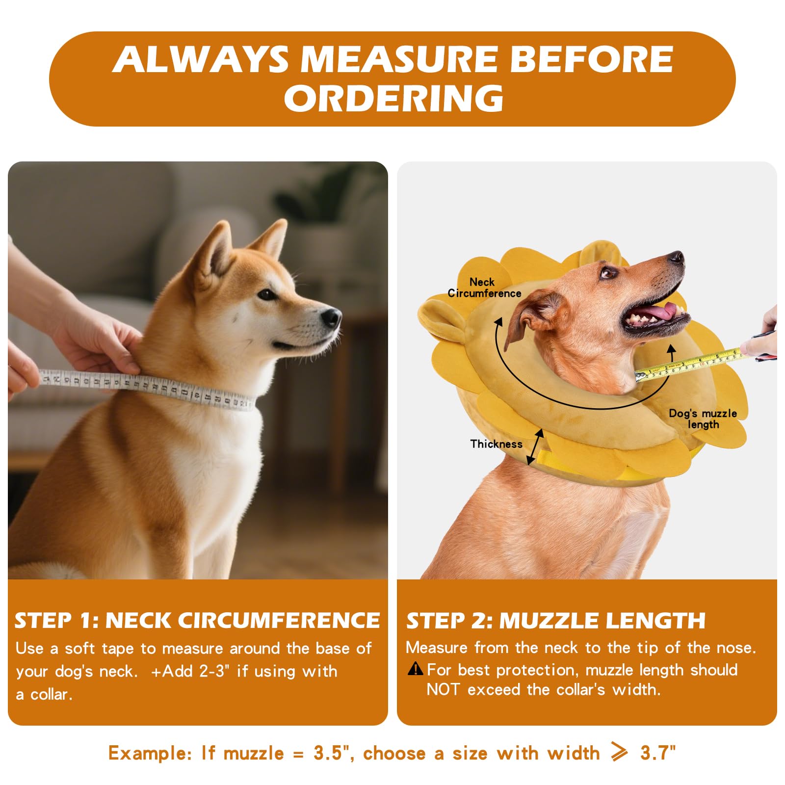 IEUUMLER collar cómodo inflable con diseño suave para perros y gatos.