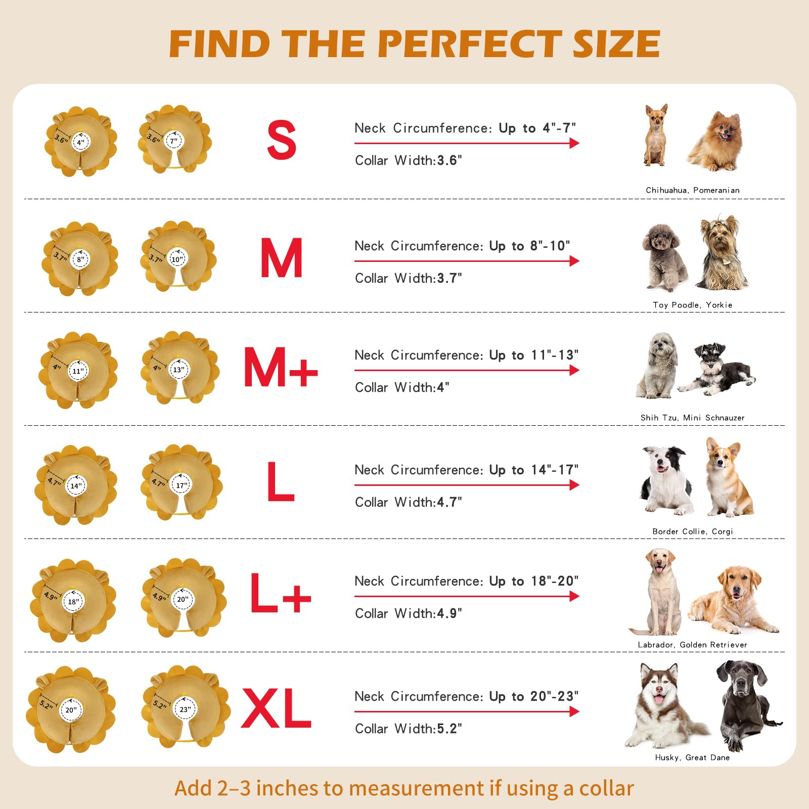 IEUUMLER collar protector inflable ajustable para perros, evita mordidas y lamidas.