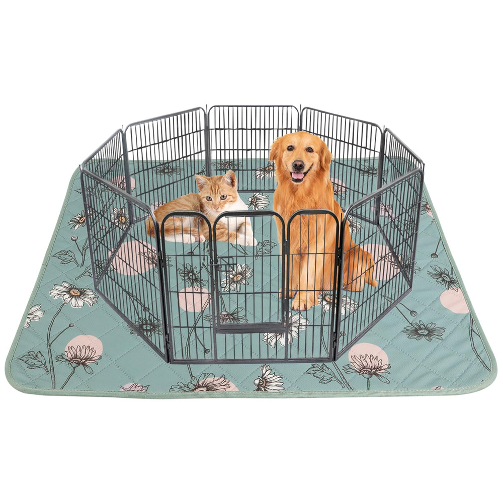 IEUUMLER estera lavable para perro con diseño margarita verde, ideal para descanso y entrenamiento.
