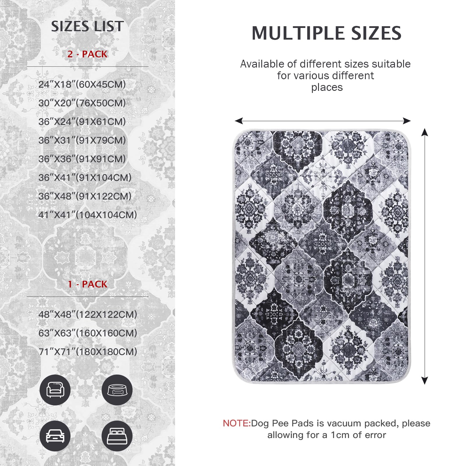 IEUUMLER pad para perros, diseño antideslizante para uso en jaula.