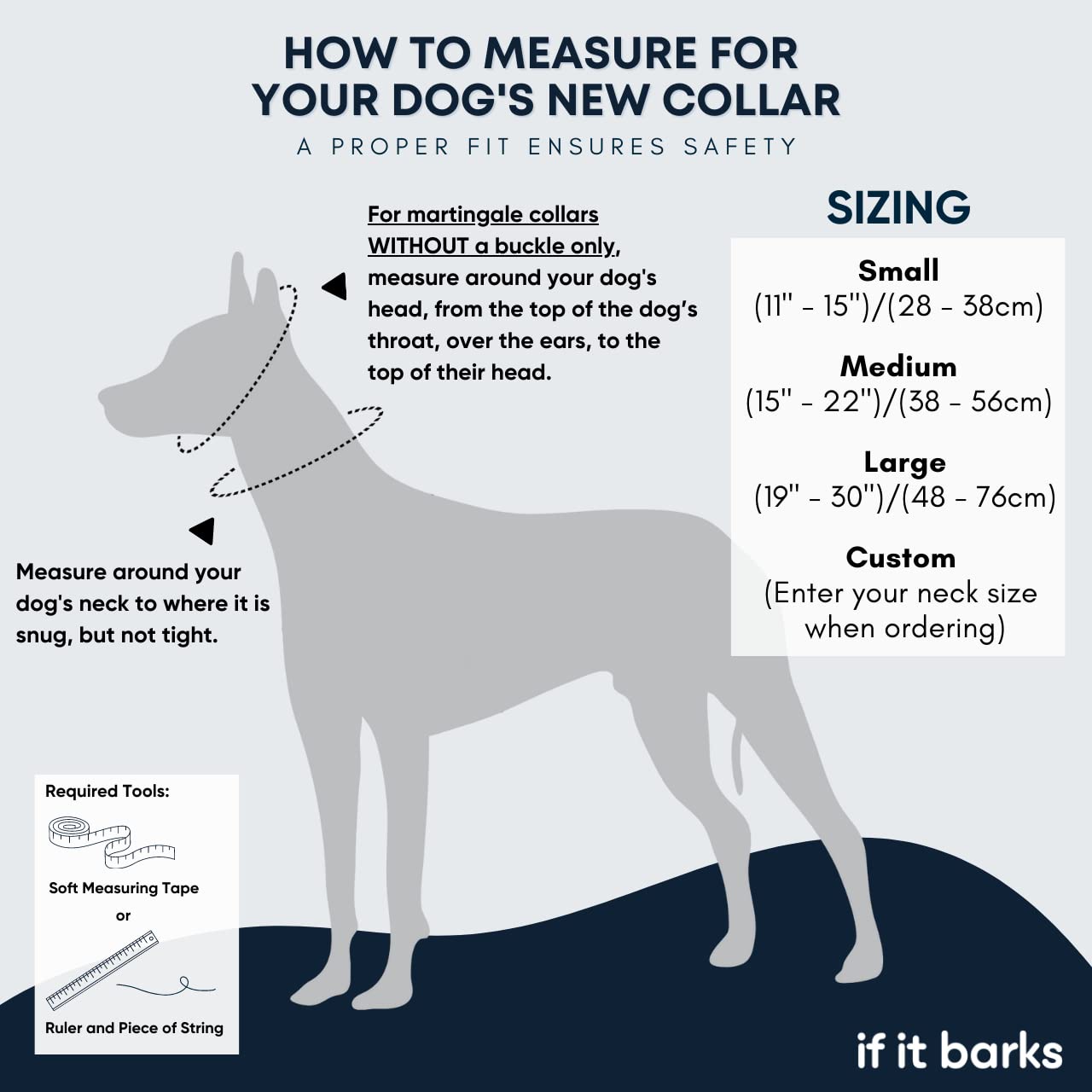 Collar martingale If It Barks con componentes metalicos duraderos