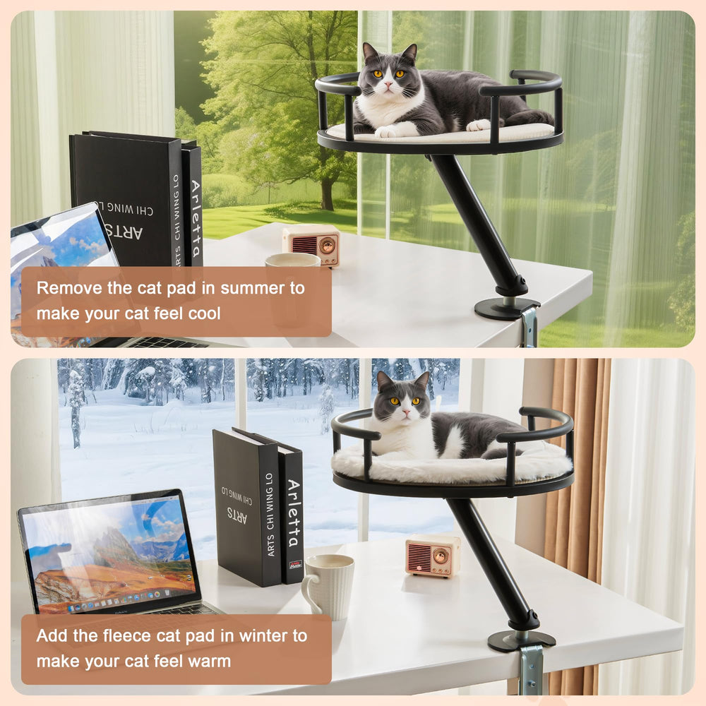 IFNOW cama-gato de escritorio, base compacta para ahorrar espacio.