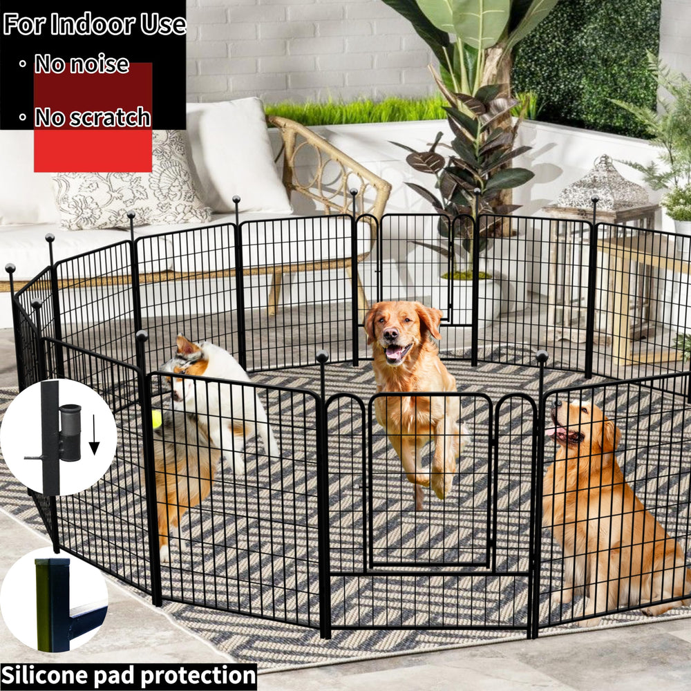 IGOOUO paneles de cercado para perros duraderos, fáciles de ensamblar y configurar