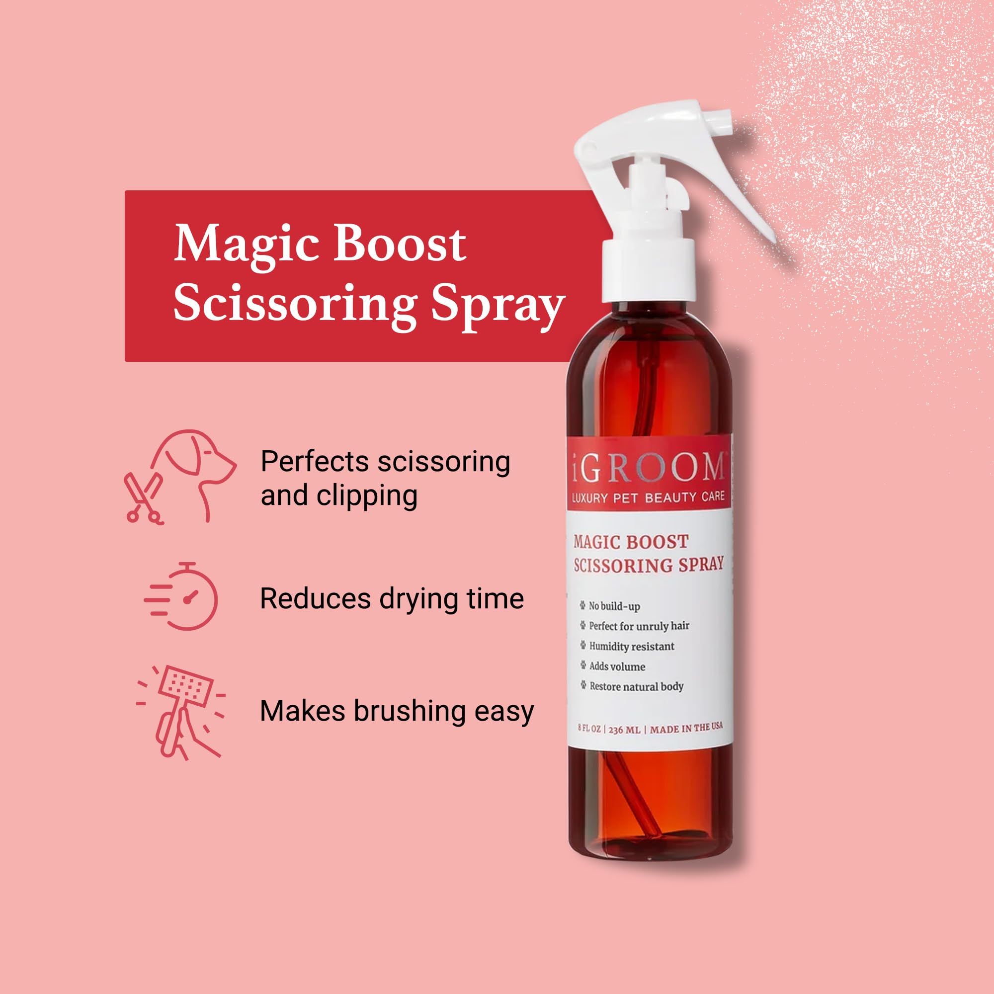 iGroom Magic Boost botella 8 oz, opción profesional y para casa