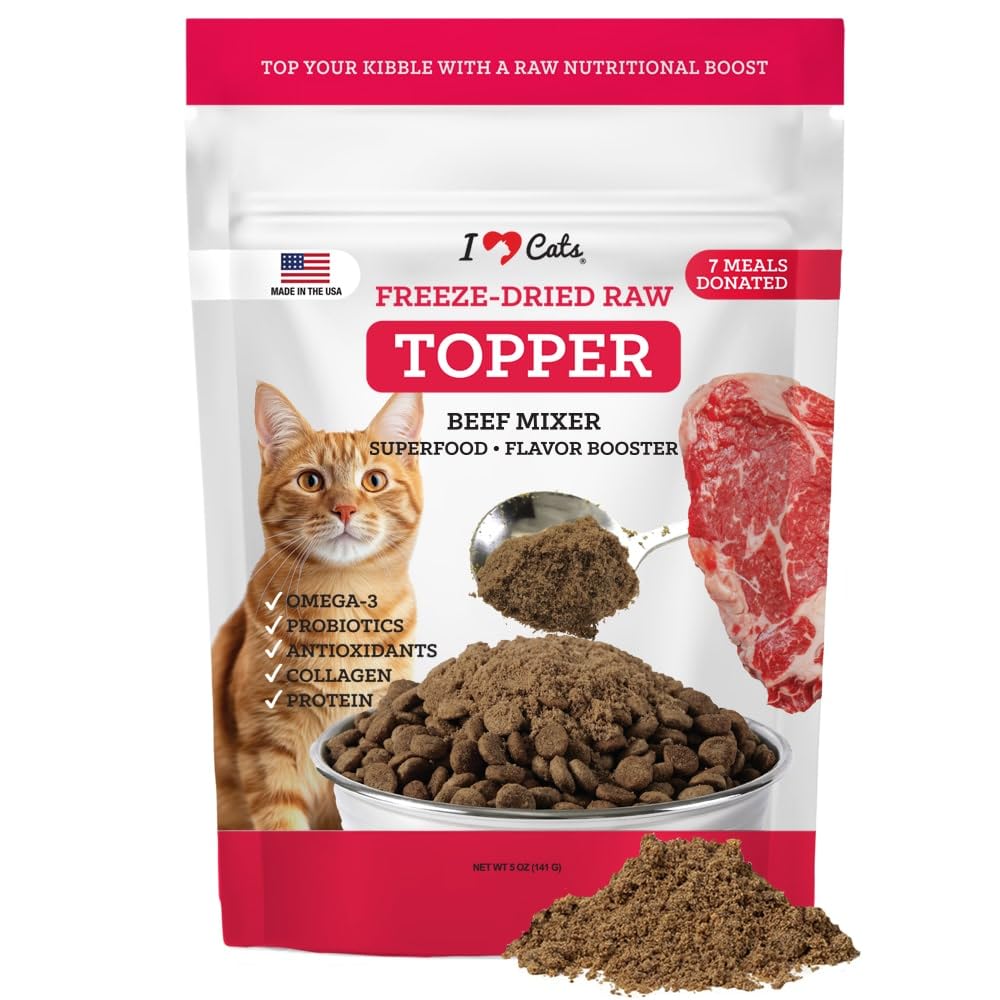 iHeartCats ternera deshidratada en trozos para realzar la comida