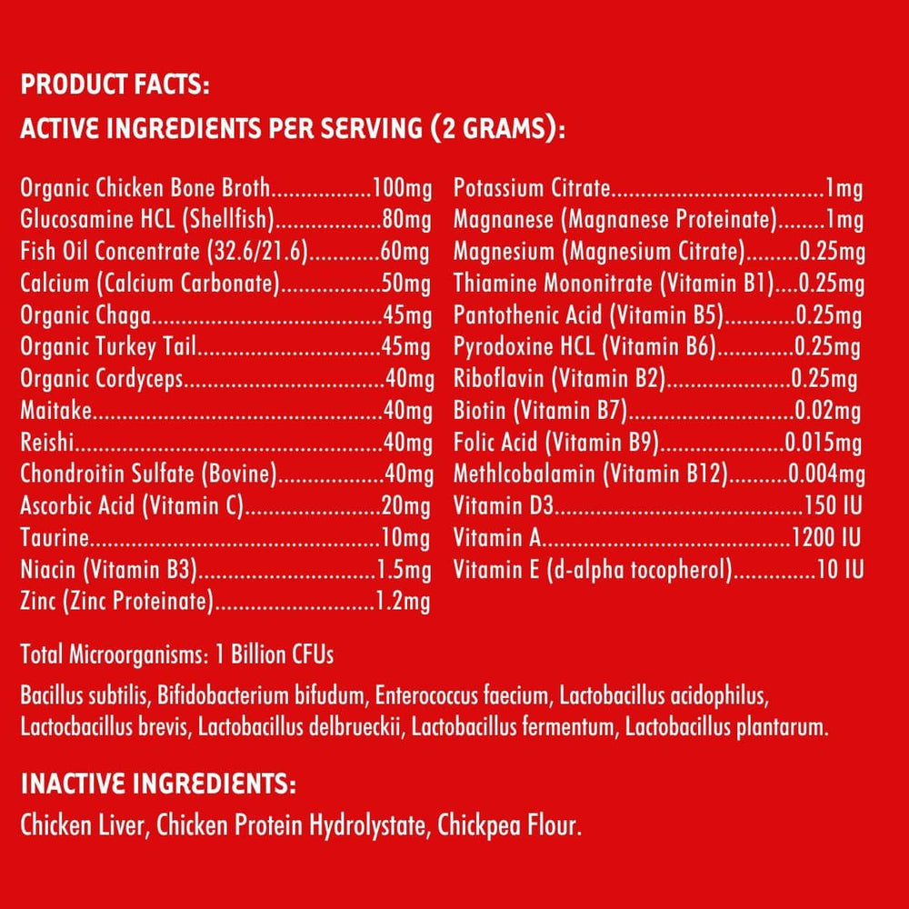 iHeartDogs Caldo de Huesos Omega-3 Polvo, piel y pelaje saludables