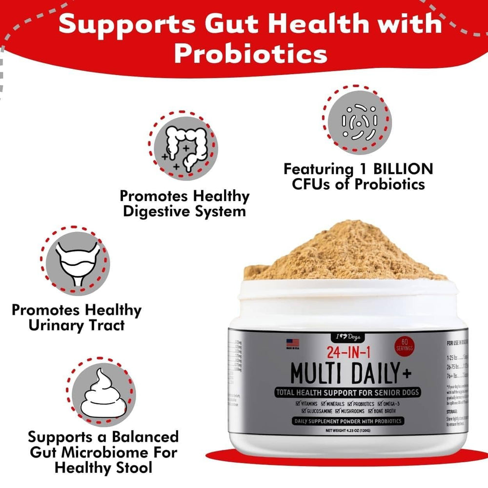 iHeartDogs Digestión Polvo con probióticos para equilibrio intestinal